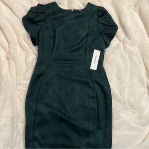 Calvin Klein Tulip Sleeve Suede Dress
